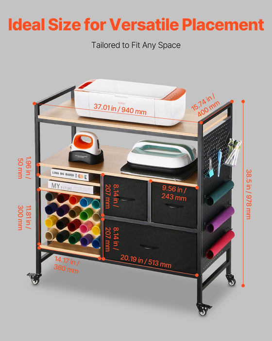 Rolling Craft Storage Workstation