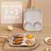 Egg Frying Pan, 3 Section Omelette Pan with Nonstick Coating, Aluminium Alloy, Suitable for Gas and Induction Stove