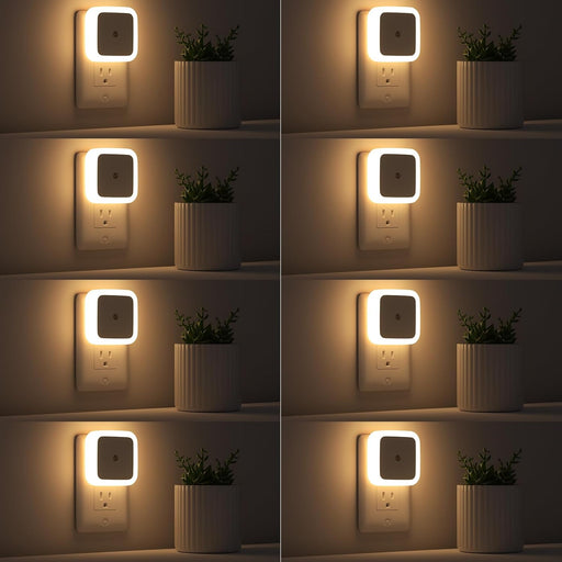 Night Light, Night Lights Plug into Wall 8-Pack, Nightlight Plug in Night Light, Dusk to Dawn Night Lamp Led (Warm White