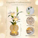 Stargazer Lily Crystal Table Lamp, Rechargeable Touch Flowers Lamp