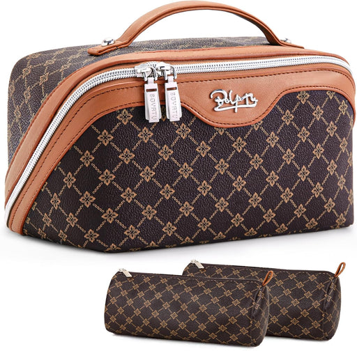 Travel Makeup Bag Cosmetic Bags for Women: 3-Piece Make up Bag Set