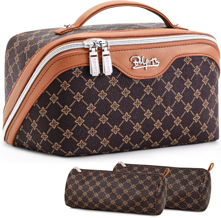 Travel Makeup Bag Cosmetic Bags for Women: 3-Piece Make up Bag Set