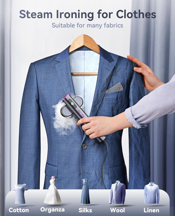Jack ＆ Rose Travel Steamer for Clothes,100-220V Portable Iron,15s Heat Up,Steamer ＆ Iron 2 In 1, Travel Size,Large Ceram