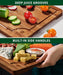Wooden Cutting Boards for Kitchen Appliances - Non Toxic Bamboo Wood Cutting Board Set with Deep Juice Groove, Side Hand