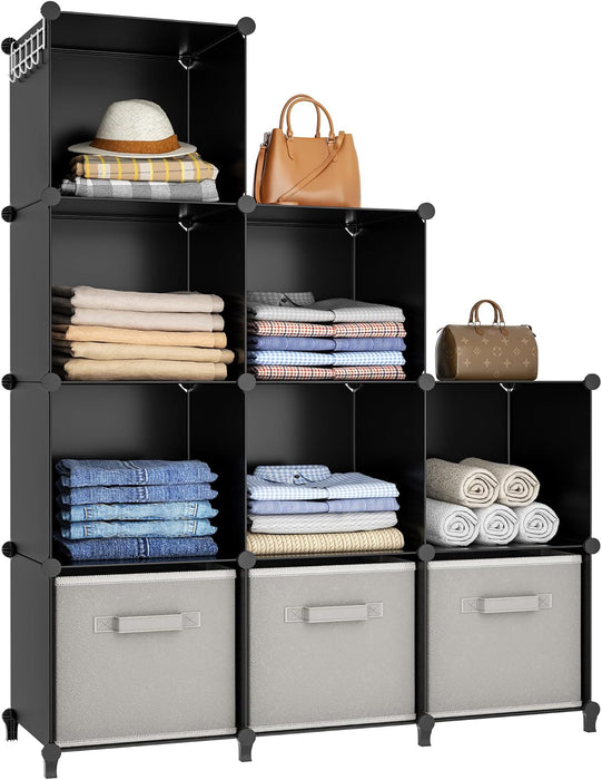 Closet Organizers and Storage, 9 Cube Storage Organizer, Black