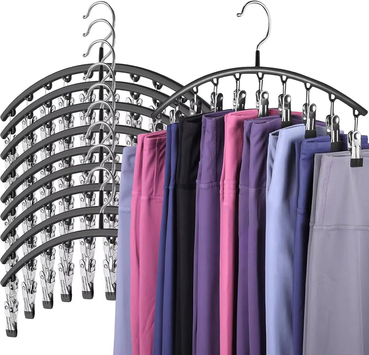 1/2/3PCS Legging Organizer for Closet, Pants Hangers With10 Clips Holds Space Saving Hanging Closet Organizer