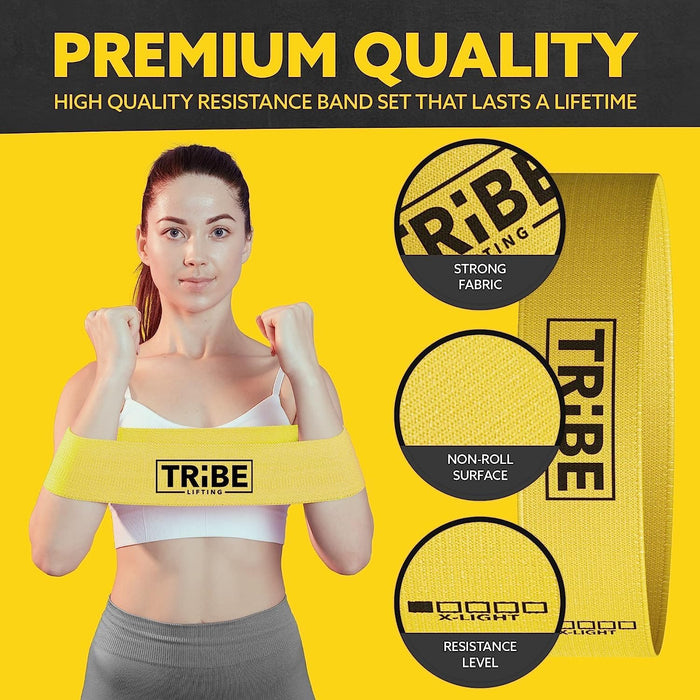 Fabric Resistance Bands for Working Out, 5-Band Set for Legs and Glutes