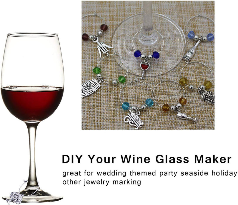 Craft Supplies Wine Glass Charms Markers Tasting Party Decoration Supplies Gift with 25mm Strong Stainless Steel Wine Gl