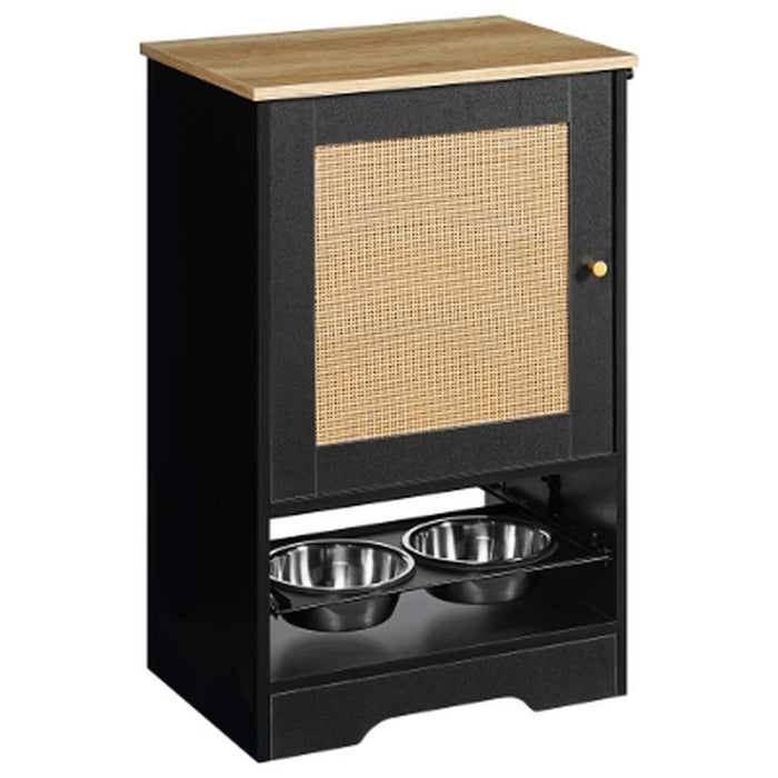 Elevated Pet Feeding Station with Storage