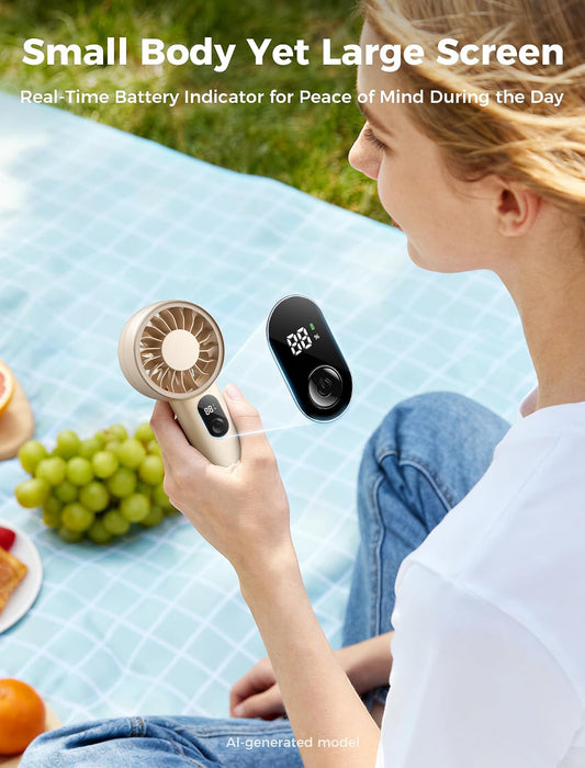 Mighty Portable Fan, Powerful Handheld Fan, USB Rechargeable