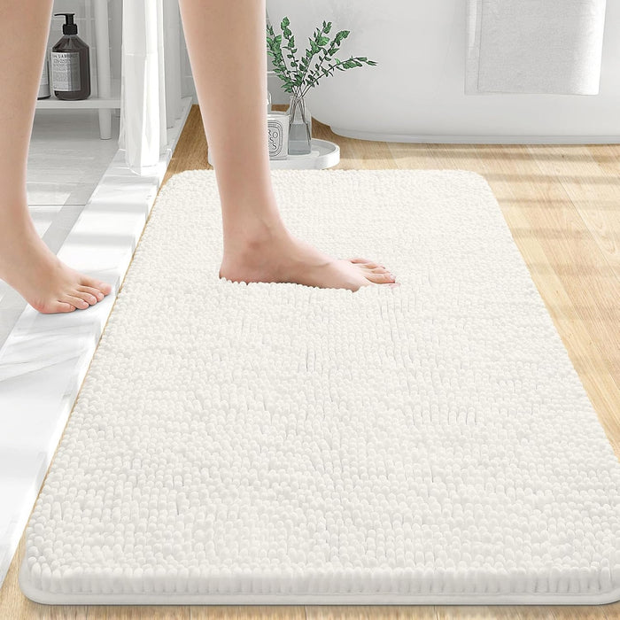 Bathroom Rugs 30X20, Extra Soft Absorbent Chenille Bath Rugs, Rubber Backing Quick Dry, Machine Washable Bath Mats for Bathroom Floor, Tub and Shower, Home Decor Accessories, Grey