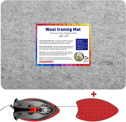 17" x 13.5" Wool Pressing Mat 100% New Zealand Felted Wool Ironing Mat Pad Blanket for Quilter, Sewing, Quilting Supplie