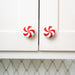 12pk Red Peppermint Decorative Knob Covers for Christmas Holiday