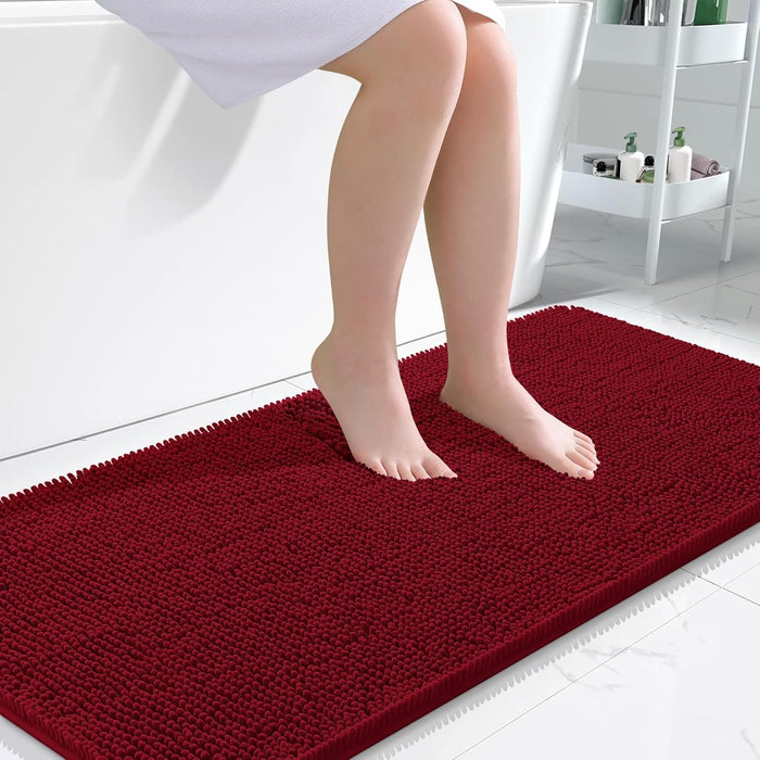 Bathroom Rugs 30X20, Extra Soft Absorbent Chenille Bath Rugs, Rubber Backing Quick Dry, Machine Washable Bath Mats for Bathroom Floor, Tub and Shower, Home Decor Accessories, Grey