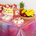 4 Pack Iridescent Pink Plastic Tablecloths,  Shiny Disposable Laser Rectangle Table Covers, Holographic Foil Tablecloth Iridescent Party Decorations for Kpop Birthday Wedding Xmas, 54x108Inch