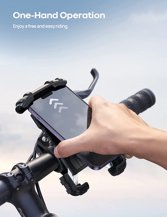 Bike Phone Holder Motorcycle Mount - One-Hand Operation, Lockable