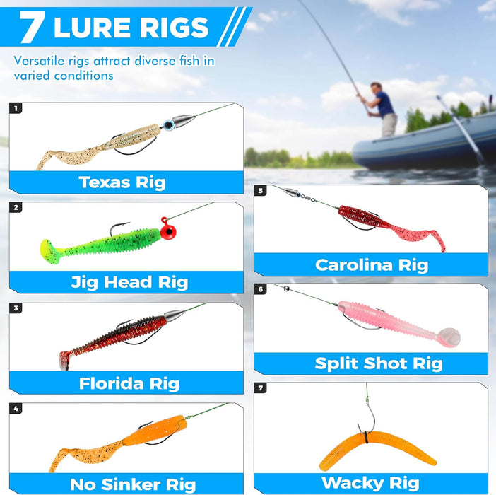 Fishing Lures, 137Pcs Tackle Box with Tackle Included, Crankbaits, Spoon, Hooks, Weights & Other Accessories, Fishing Ba