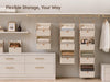 Hanging Closet Organizer 4 Tier - Clothes Hanging Shelves, Space-Saving Closet System, Fabric Storage Bins Bedroom Organ