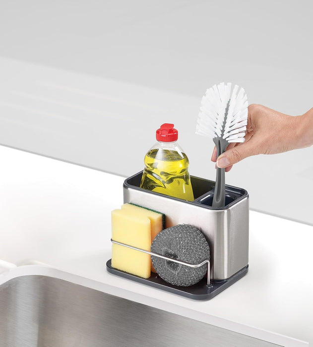 Joseph Joseph Surface Stainless Steel Caddy Sink Area Organizer and Sponge Holder, Gray