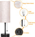 Bedside Table Lamp for Bedroom,Small Lamps for Night stands with Pull Chain