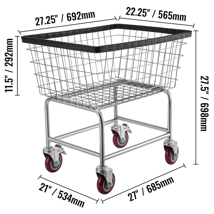 Rolling Wire Laundry Cart