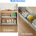 2 Pack Pots and Pans Organizer Under Cabinet, 22" Expandable Food Storage Container Lid Organizers with 9 Adjustable Div