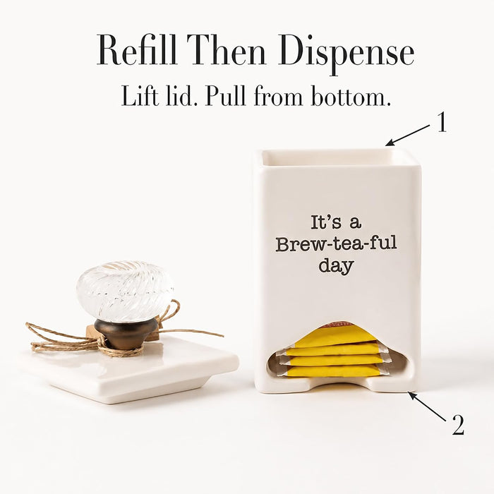 FBA Ceramic Tea Bag Caddy, White