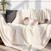 Extra Large Fuzzy Fleece Throw Blanket for Couch, 50x70 Inch Fluffy Warm Soft Jacquard Blankets for All Season, Lightweight and Cozy, Ivory