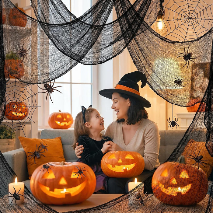 5Pcs Halloween Creepy Cloth Black 30×72inch - Halloween Decorations Clearance - Creepy Spooky Halloween Decorations Outd