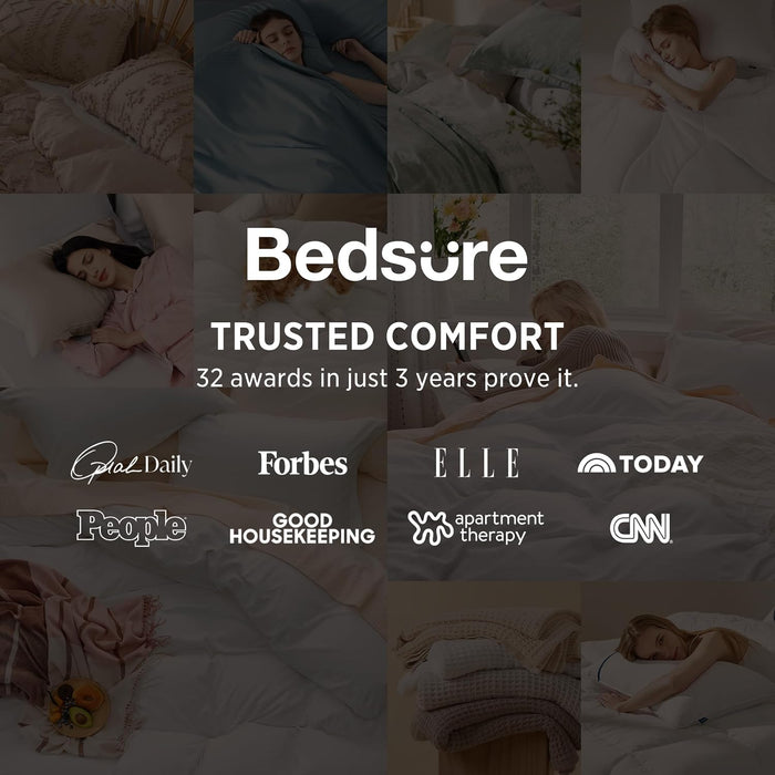 Prewashed Duvet Cover Queen, Cotton-Like Soft Bedding Set, White