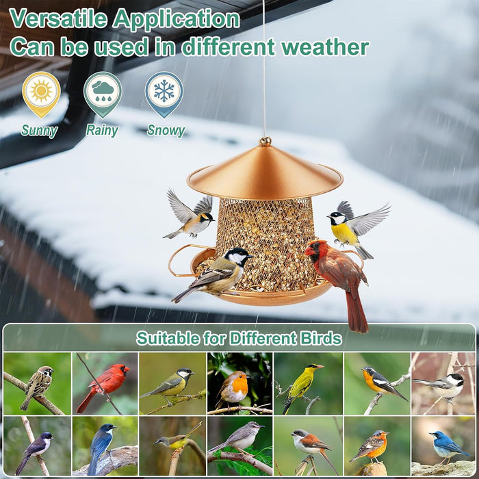 Bird Feeder, Wild Bird Feeders, Metal Lantern-Shaped