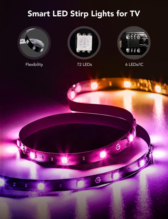 Govee Smart TV LED Backlight Strip, RGBIC for 40-50inch TVs