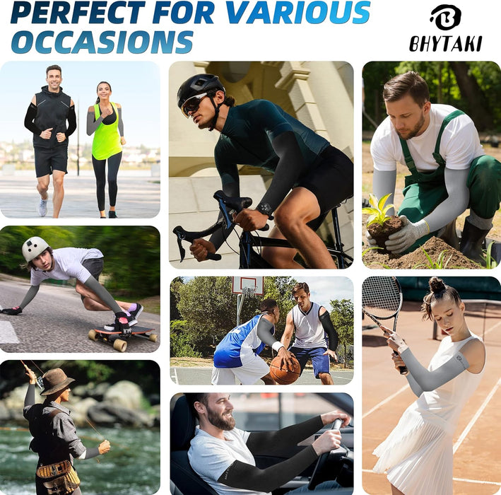 UV Sun Protection Arm Sleeves, UPF 50 Sports Cooling Arm Compression Sleeves for Men Women Teenager