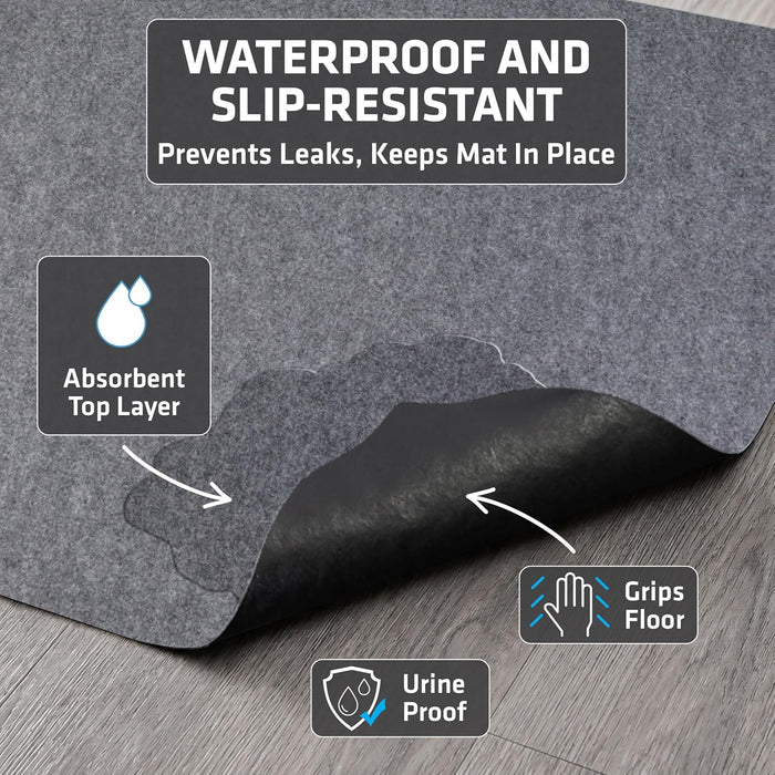 Cat Litter Box Mat, Litter Trapping Mat, Light Grey, 29x36 XL