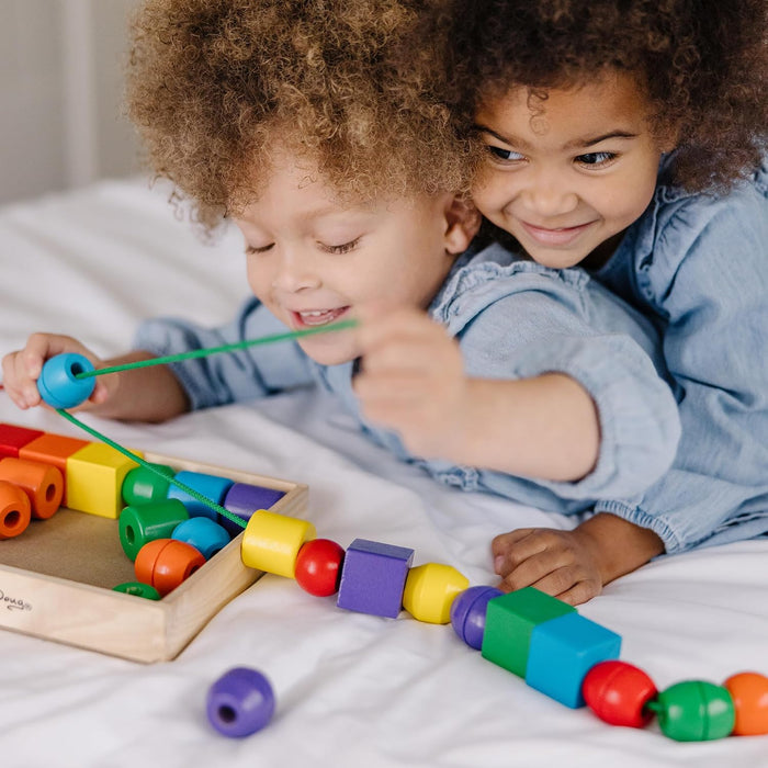 Melissa & Doug Primary Lacing Beads 33-Piece Montessori Toy Set