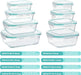 8 Pack Glass Food Storage Containers with Lids Green