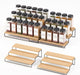 Tiered Spice Rack Organizer – Wood & Metal Countertop & Cabinet Spice Stand, Strong & Sturdy 3-Tier Shelf for Kitchen, Pantry, Seasoning Bottles – Minimal Scandinavian Design - Wood Brown