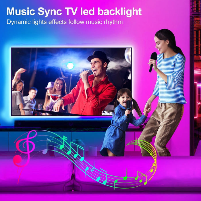 LED Lights for TV 16.4ft LED Light for 45-75 Inch TVs RGB Lights Backlight Behind Music Sync Bluetooth APP and Remote Control TV LEDs Strip USB Powered for Bedroom/Gaming