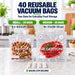 Vacuum Sealer Bags for Food, 40 Pack Reusable Vacuum Seal Bags with Air Valve, BPA-Free Food Vacuum Seal Bags Compatible with Handheld Vacuum Sealer for Sous Vide, Meal Prep and Freezer Storage