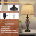 Table Lamp for Bedroom Set of 2 with USB C+A Ports,Modern Night Stand Lamps