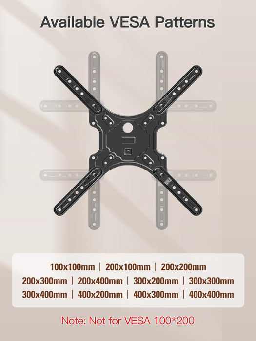 Full Motion TV Wall Mount for 26-60" TVs, Max VESA 400x400, 77 lbs.