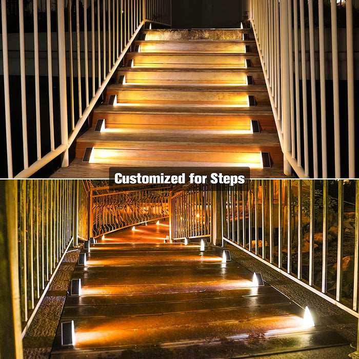 Solar Stair Lights 6 Pack, Solar Step Lights Outdoor Waterproof