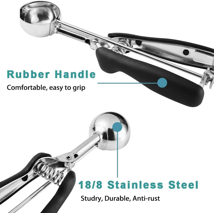 Cookie Scoop 2 Tablespoon, Size #40 Cookie Dough Scoop, 2 Tbsp/ 30 ml/ 1 oz Cookie Scoops for Baking, Spring-Loaded, 18/