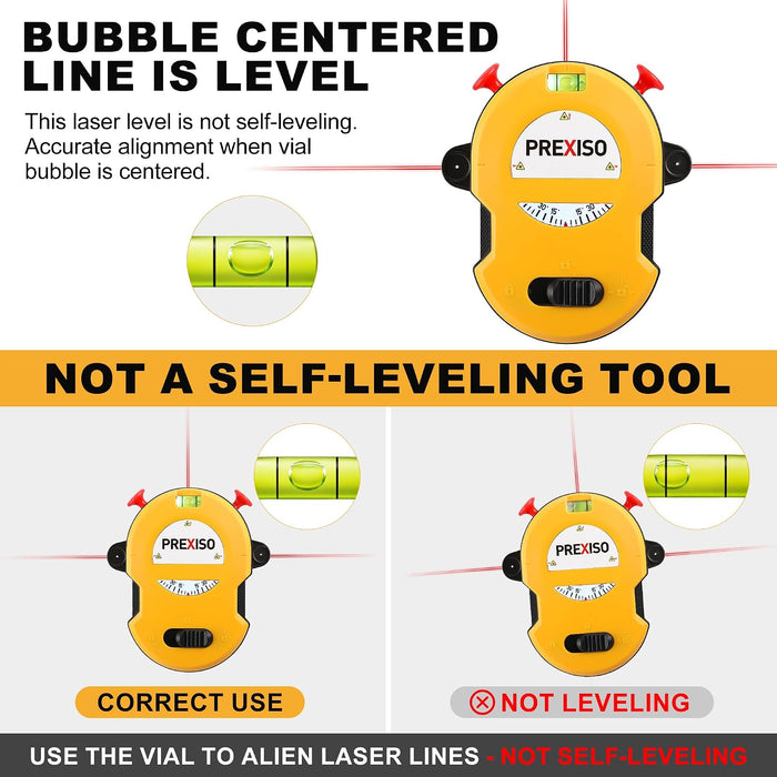 Multi Surface Laser Level LED Light Vial, Cross Line Laser