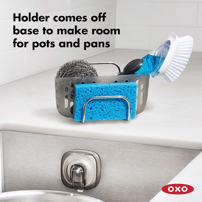 OXO Good Grips Stronghold Suction Sinkware Organizer, Sponge Holder