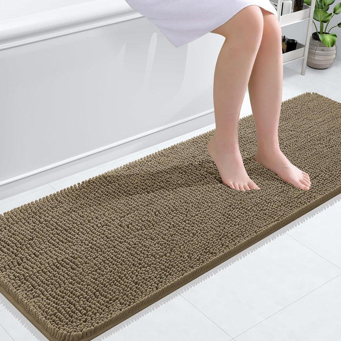 Bathroom Rugs 30X20, Extra Soft Absorbent Chenille Bath Rugs, Rubber Backing Quick Dry, Machine Washable Bath Mats for Bathroom Floor, Tub and Shower, Home Decor Accessories, Grey