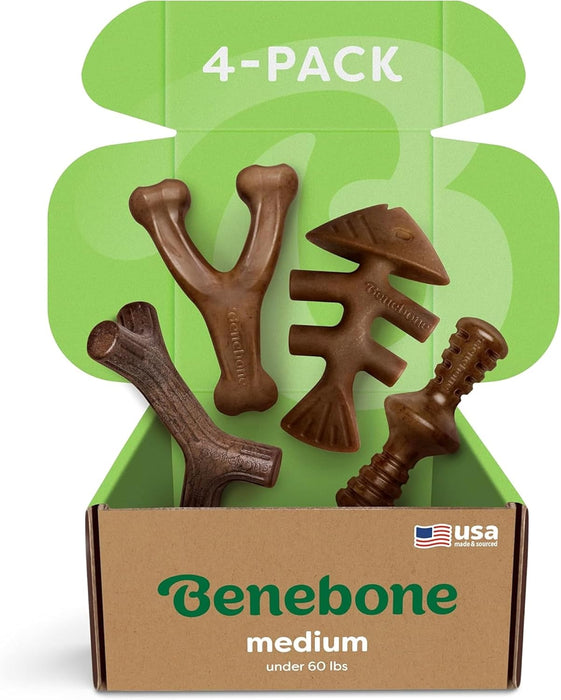Medium 4-Pack Dog Toys for Aggressive Chewers – Under 60 lbs
