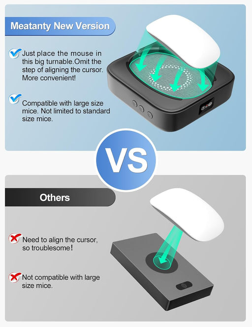 Mouse Mover Undetectable, Super-Silent Mouse Jiggler Device Move Randomly, Automatic Wiggler Shaker Giggler, Adjustable Interval Timer, Keep Computer Laptop Active for Office Home Remote Work