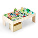 Wooden Train Activity Table with Storage Bin
