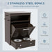 Raised-Bowl Pet Feeder Station with Storage Cabinet